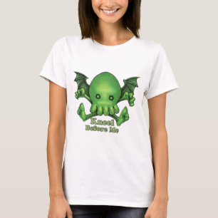 Camiseta Genuflexão bonito de Cthulhu Chibi antes de mim