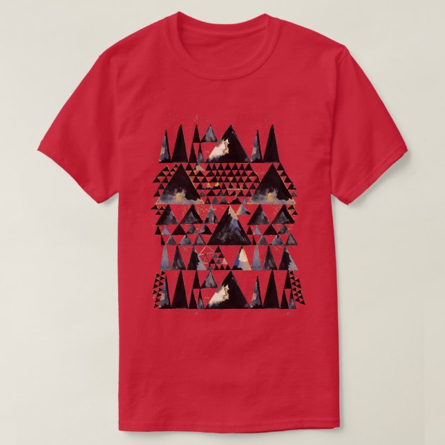 Camiseta Geo Scandi Black Triangs Dourados (Frente do Design)