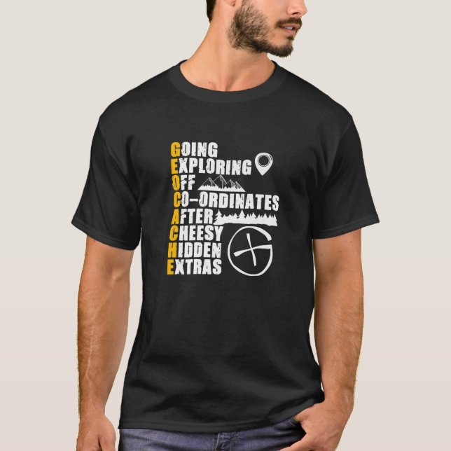 Camiseta Geocache Definição Tesouro Geocacher (Frente)