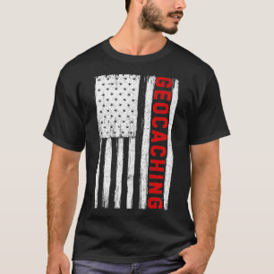 Camiseta Geocaching American Flag USA Patriótico Geocache T