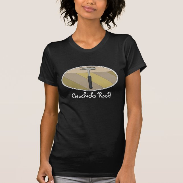 Camiseta Geochicks Rock! Geologia (Frente)