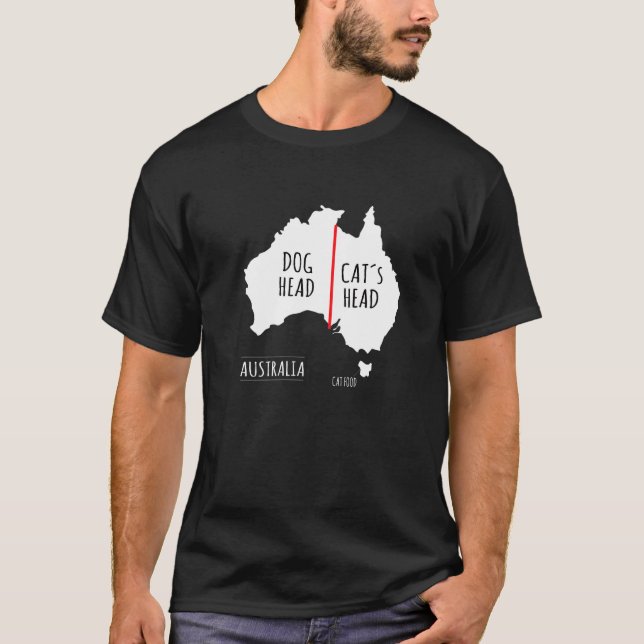 Camiseta Geografia do Cachorro Cabeça da Austrália Cabeça d (Frente)