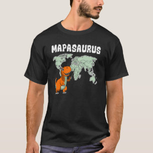 Camiseta Geógrafo do Mundo Mapa Rex Dinossaur