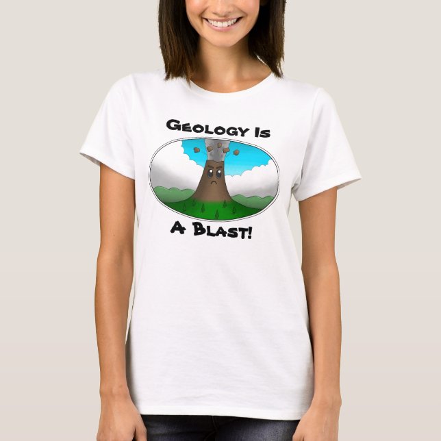 Camiseta Geologia é uma Explosão! Vulcão Irritado (Frente)