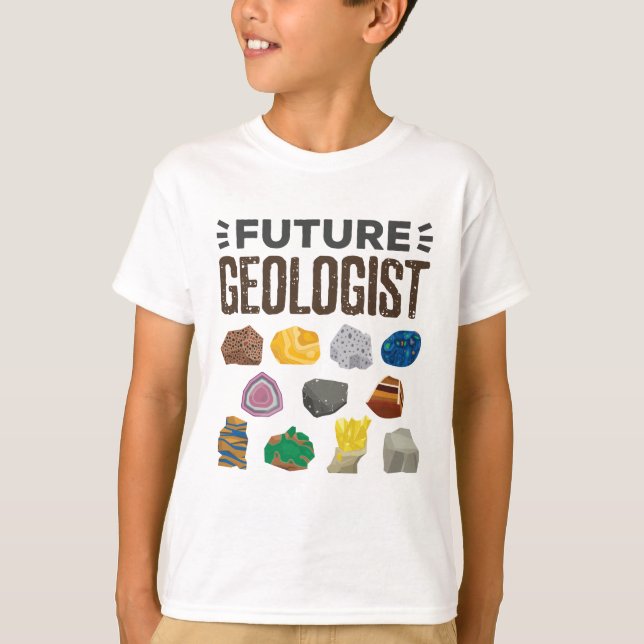 Camiseta Geologista Futuro Rocha Gems (Frente)