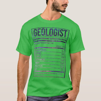 Camiseta Geólogo Engraçado Geologia Rótulo de Nutrição