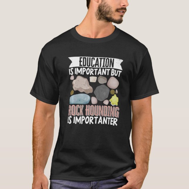 Camiseta Geólogo Rocha Mineral Coletando Fósseis Educativo (Frente)