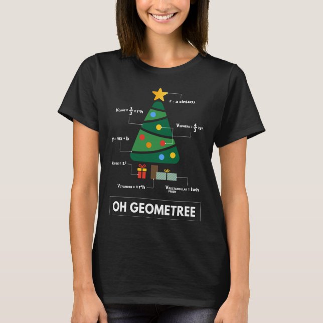 Camiseta Geometree Christmas Tree Math Teacher (Frente)