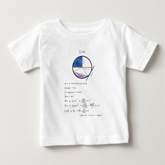 Camiseta Geometria de um Círculo Geometria da Matemática Ed (Frente)