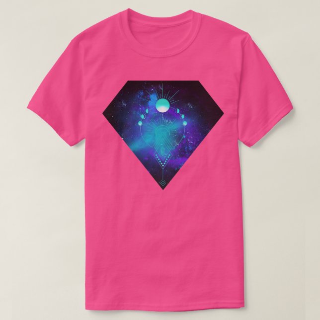 Camiseta Geometria Divina Fases da Lua Espiritualidade (Frente do Design)