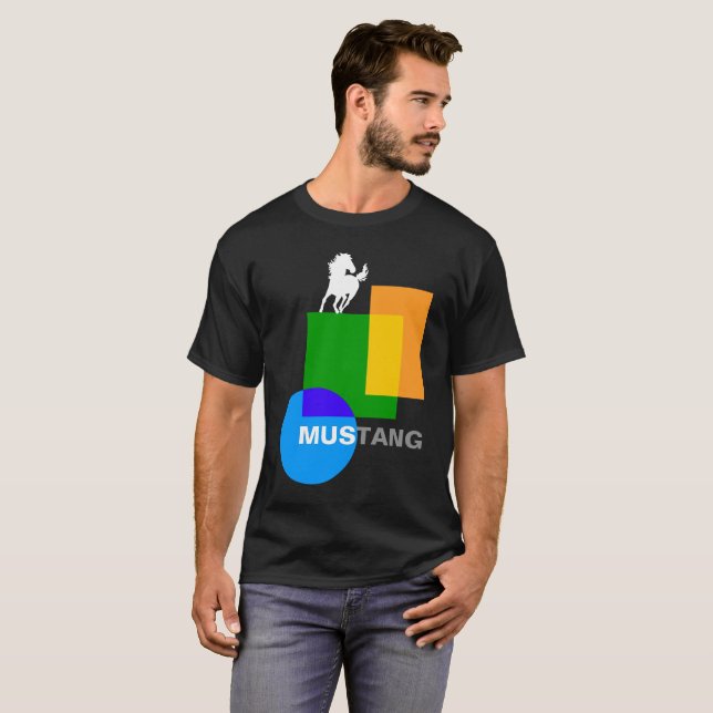 Camiseta Geometria Engraçada E Composição De Cavalo (Frente Completa)