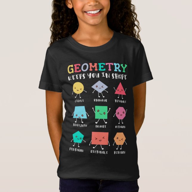 Camiseta Geometria mantém você em forma - Humor de Matemáti (Frente)