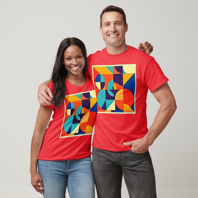 Camiseta Geometria Moderna Colorida (Unissex)