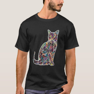 Camiseta Geometria Mosaico de Vidro Colorido Abstrato Ca