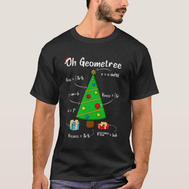 Camiseta Geometria Professor de Ciência da Matemática Natal (Frente)