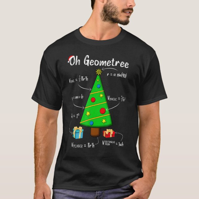 Camiseta Geometria Professor de Ciência da Matemática Natal (Frente)