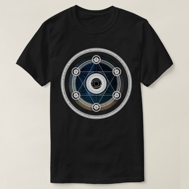 Camiseta Geometria química sagrada (Frente do Design)