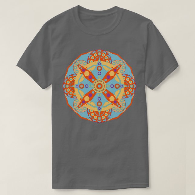 Camiseta Geometria Sagrada de Positividade Mandala (Frente do Design)