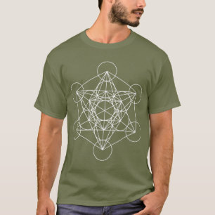Camiseta Geometria Sagrada do Dodecaedro Branco