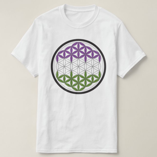 Camiseta geometria sagrada do gêneroQueer (Frente do Design)