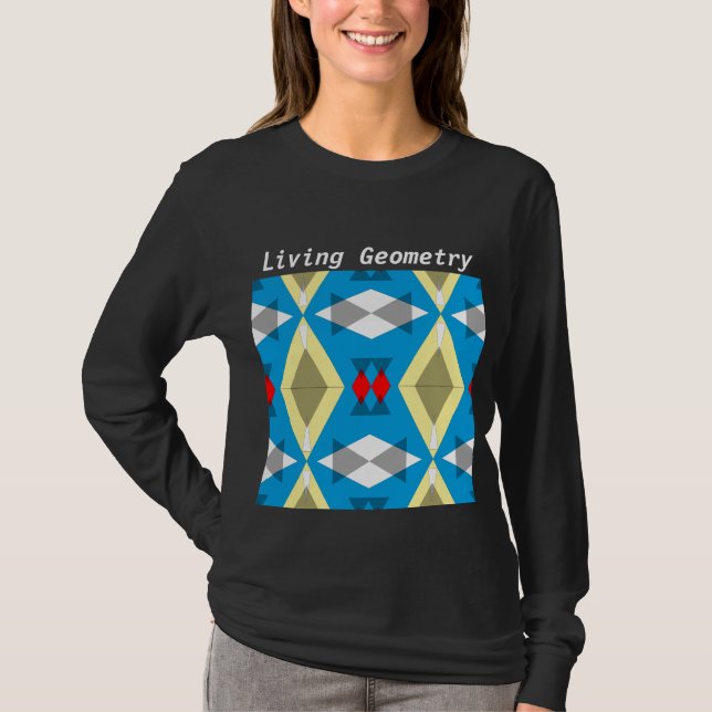 Camiseta Geometric Convergence in Blue and Gold (Frente)