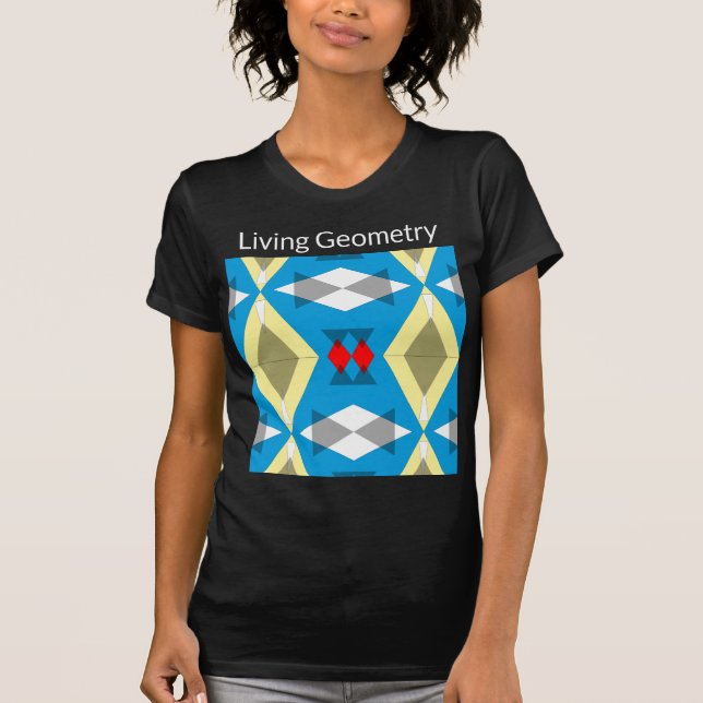 Camiseta Geometric Convergence in Blue and Gold (Frente)