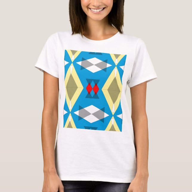 Camiseta Geometric Convergence in Blue and Gold (Frente)