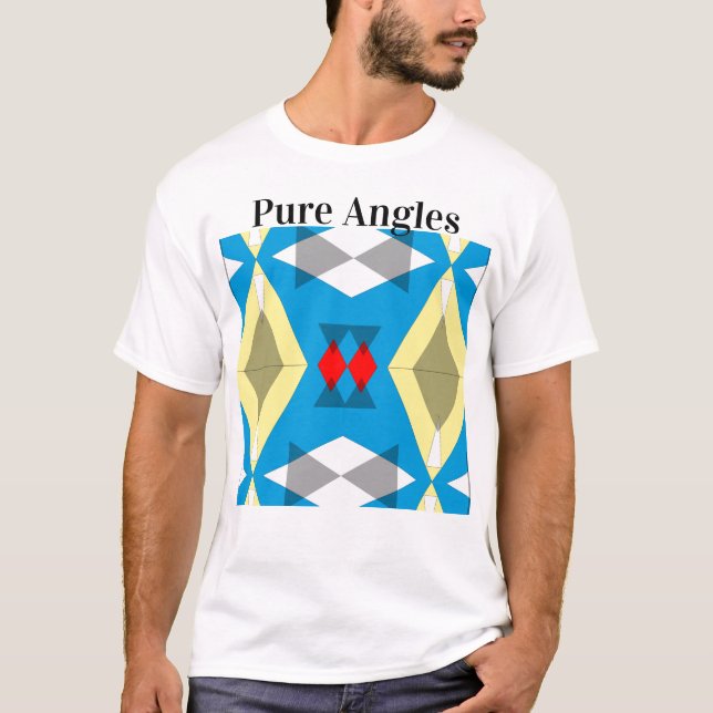 Camiseta Geometric Convergence in Blue and Gold (Frente)