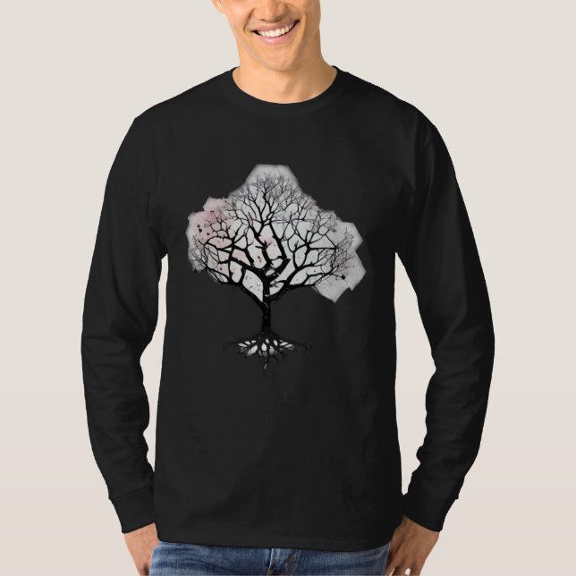 Camiseta Geometric Floral Fantasy Cherry Blossom Tree of Li (Frente)
