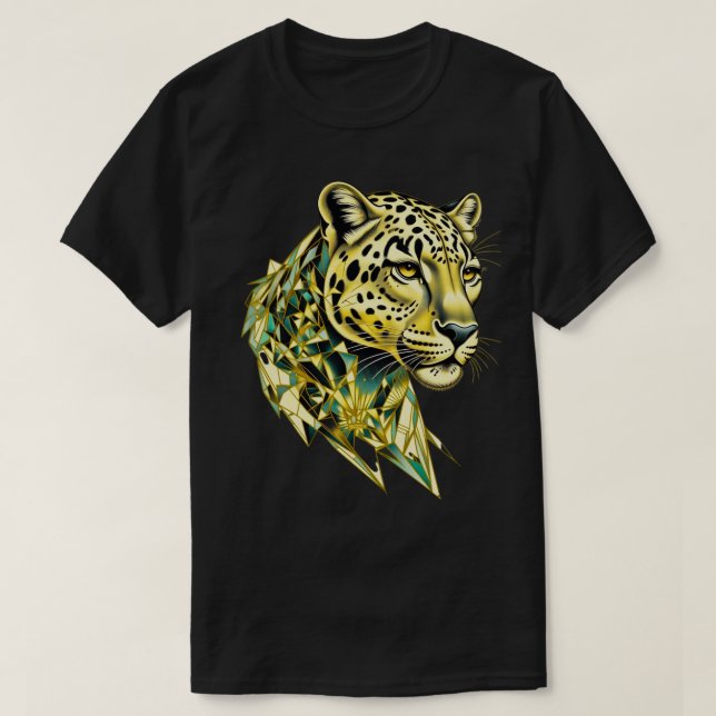 Camiseta Geometric Leopard Luxury Abstract Animal Art (Frente do Design)