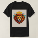 Camiseta Geometric Pixel Lion Retro<br><div class="desc">Roar with a touch of nostalgia in this unique geometric lion head t-shirt. Combining the sharp precision of modern geometric art with a classic 8-bit pixel aesthetic, this design is a powerful tribute to vintage gaming and digital minimalism. Crafted for those who appreciate bold symmetry and retro vibes, this high-impact...</div>