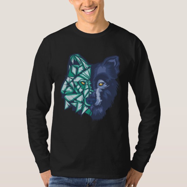 Camiseta Geometric Split Wolf Face (Frente)