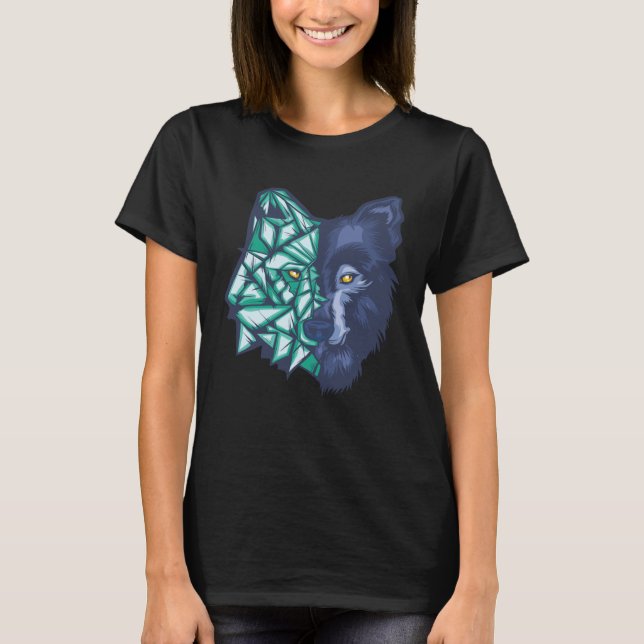 Camiseta Geometric Split Wolf Face (Frente)