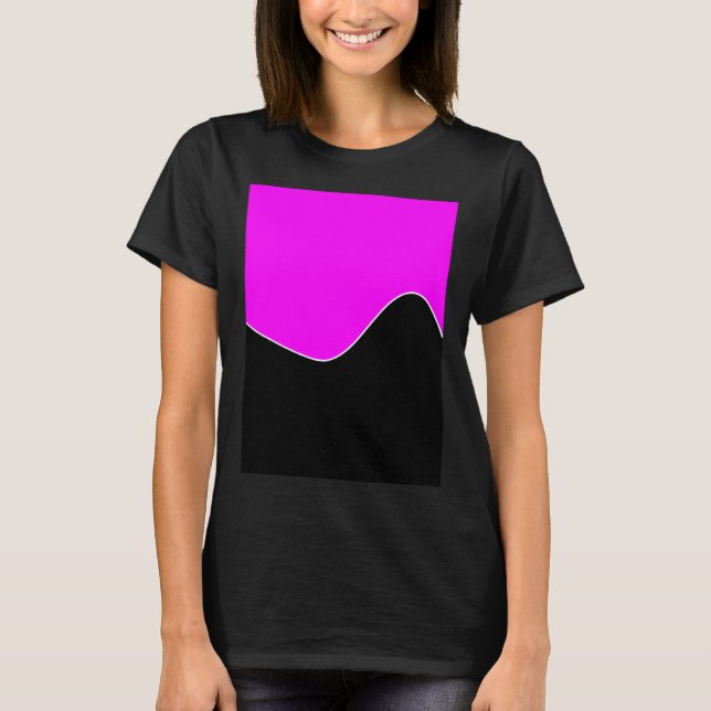 CAMISETA GEOMETRIC TWO TONE PATTERN FUCHSIA AND BLACK (Frente)