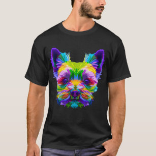 Camiseta Geometric Yorkshire Terrier Yorkie Art Animal Love