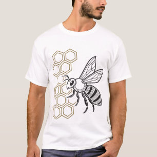 Camiseta Geométrica Abelha - Salve as Abelhas Natu