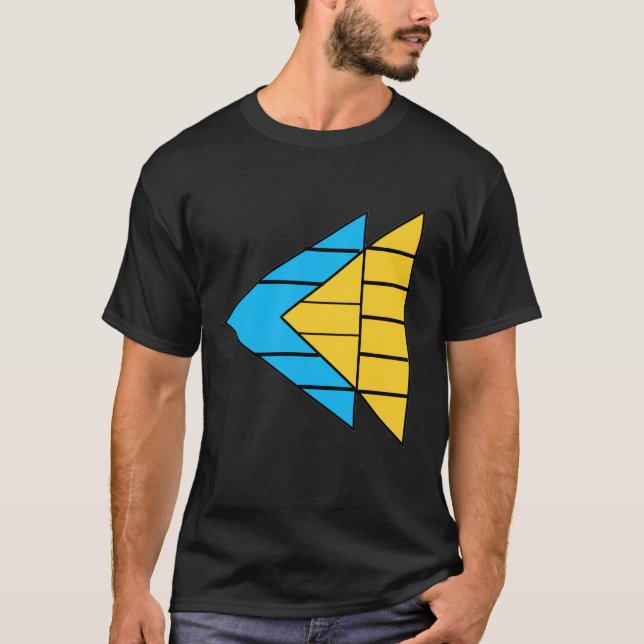 Camiseta Geométrica Moderna com Gráfico de Seta (Frente)