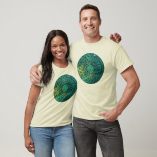 Camiseta geométrica sacra galáctica de algodão org