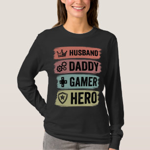 Camiseta Geométrica Vintage Marido Papai Gamer Her