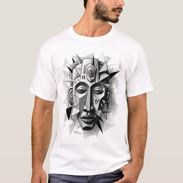 Camiseta Geométrico_African_Mask_Art. (Frente)