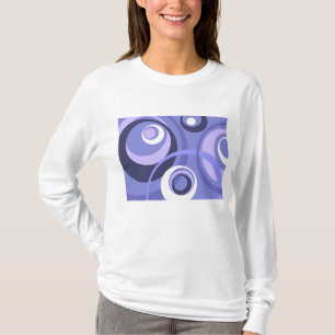 Camiseta Geométrico de Meados do Século Círculos Roxos Abst