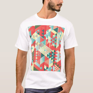 Camiseta Geométrico decorativo, abstrato, elementos de colh