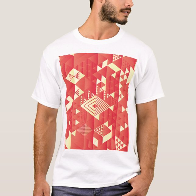Camiseta Geométrico decorativo, elementos de colheita de ab (Frente)