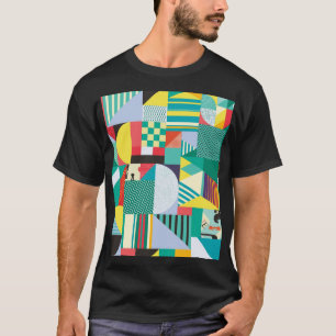 Camiseta Geométrico Decorativo: Elementos de Padrão Vintage