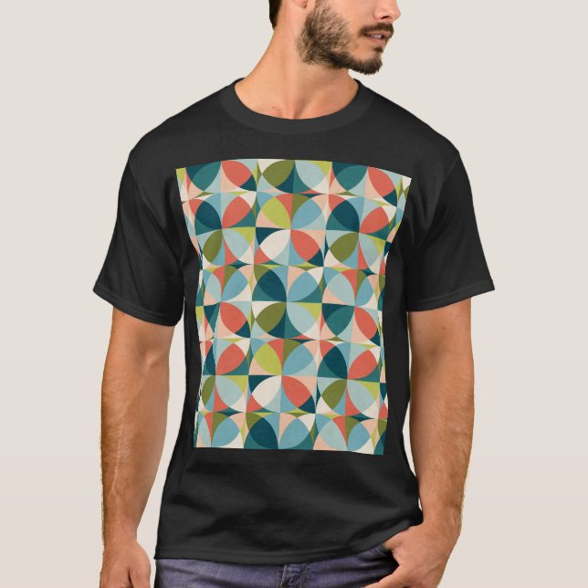 Camiseta Geométrico do século médio, Design sem costura Abs (Frente)