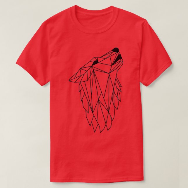 Camiseta Geométrico Howling Wild Wolf (Frente do Design)