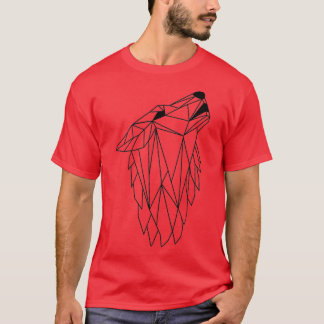 Camiseta Geométrico Howling Wild Wolf