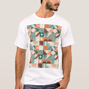 Camiseta Geométrico sem costura, padrão de mosaico abstrato