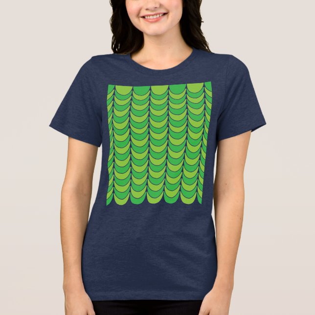Camiseta Geométrico Verde Meio Círculo Geométrico  (Frente)