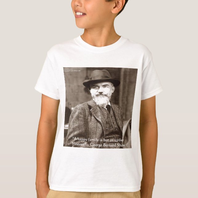 Camiseta George B Shaw "Família/Céu" - Presentes De Sabedor (Frente)